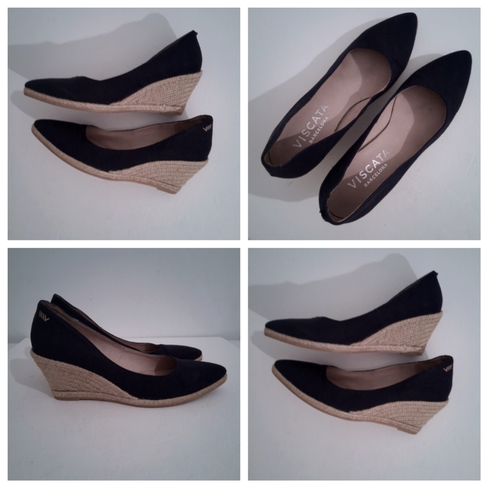 Viscata wedge espadrilles navy blue